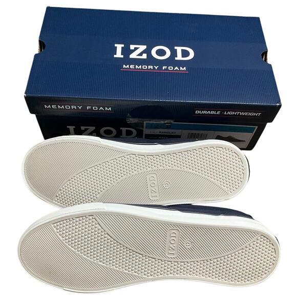 IZOD Men’s Shoes Blue and White Sneakers Memory Foam Navy Size 12 NIB - Picture 8 of 15